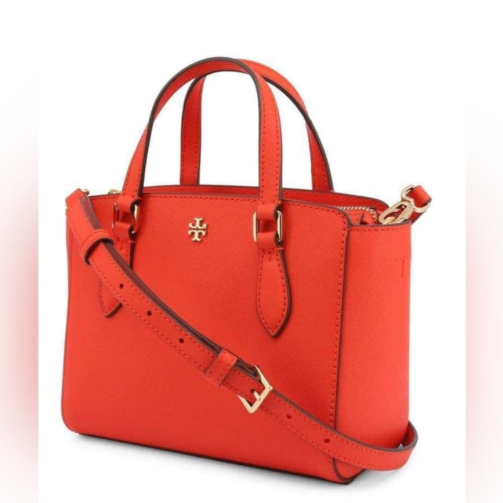 Tory Burch Emerson Mini Top Zip Tote (Brilliant Red) - Picture 11 of 13